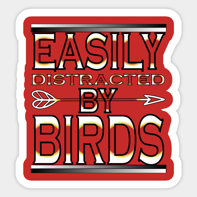 easily distracted by birds Sticker by NadisinArt